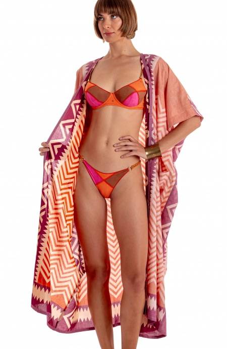 Pin Up Stars KIMONO LUNGO STAMPA BEAUTIFUL TREE Vendita Economica