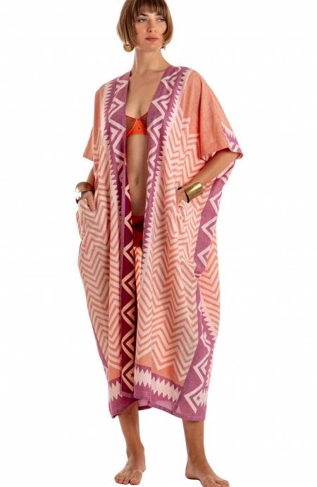 Pin Up Stars KIMONO LUNGO STAMPA BEAUTIFUL TREE Vendita Economica