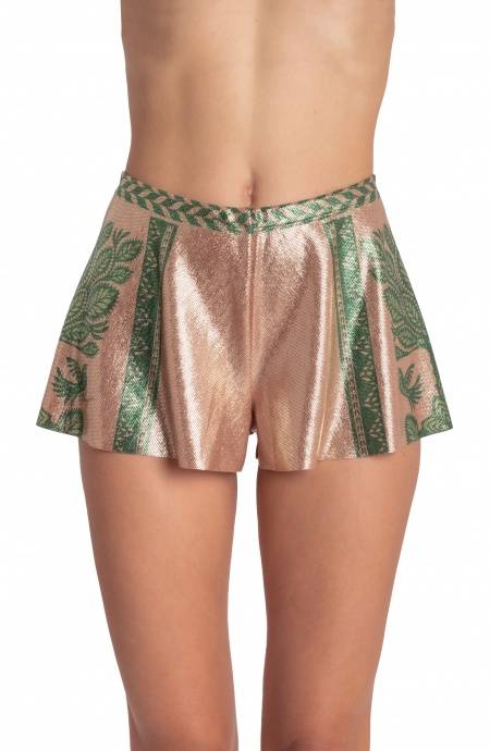 Pin Up Stars SHORTS LAMÈ STAMPA BEAUTIFUL TREE Vendite Flash