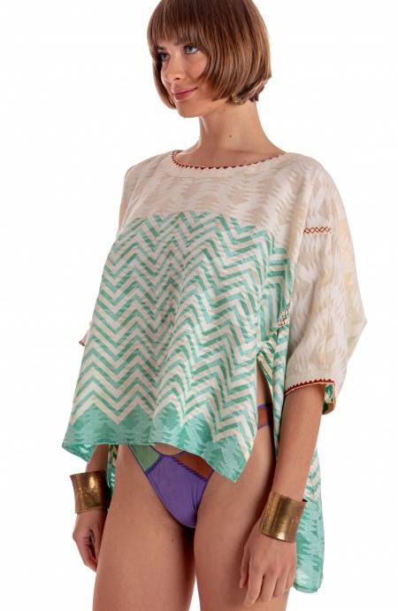 Pin Up Stars BLUSA CON CINTURA STAMPA BEAUTIFUL TREE Moda