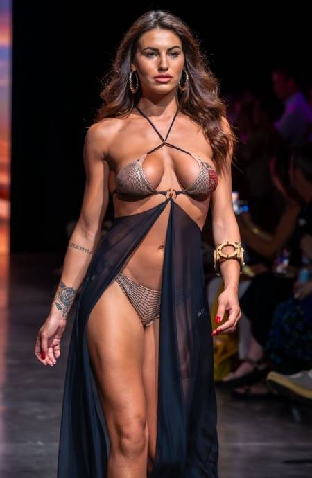 Pin Up Stars BIKINI TRIANGOLO IMBOTTITO LAMÈ CON ACCESSORIO STAMPA TIGER SUN Fino Al -60%