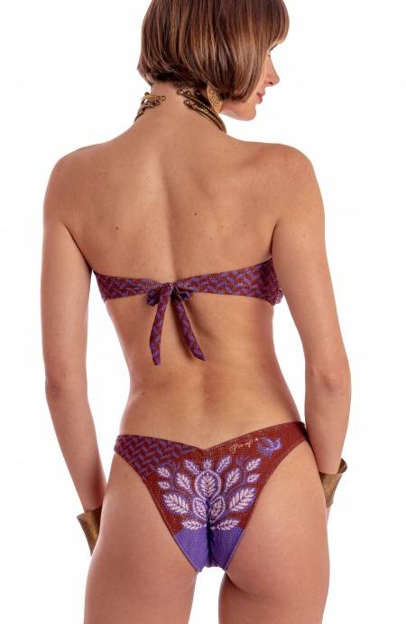 Pin Up Stars BIKINI FASCIA IMBOTTITA CON PERLE STAMPA BEAUTIFUL TREE In Vendita
