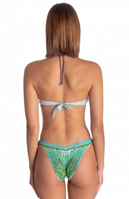 Pin Up Stars BIKINI FASCIA IMBOTTITA CON BORCHIE STAMPA WINGS Vendite Flash
