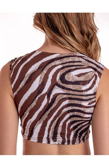 Pin Up Stars TOP INCROCIATO STAMPA ZEBRA Online