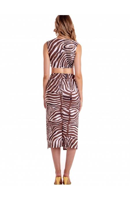 Pin Up Stars TOP INCROCIATO STAMPA ZEBRA Online