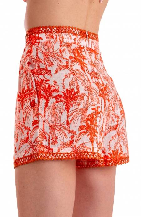 Pin Up Stars SHORTS CON RICAMO PASSAMANERIA STAMPA KENZIA Negozio