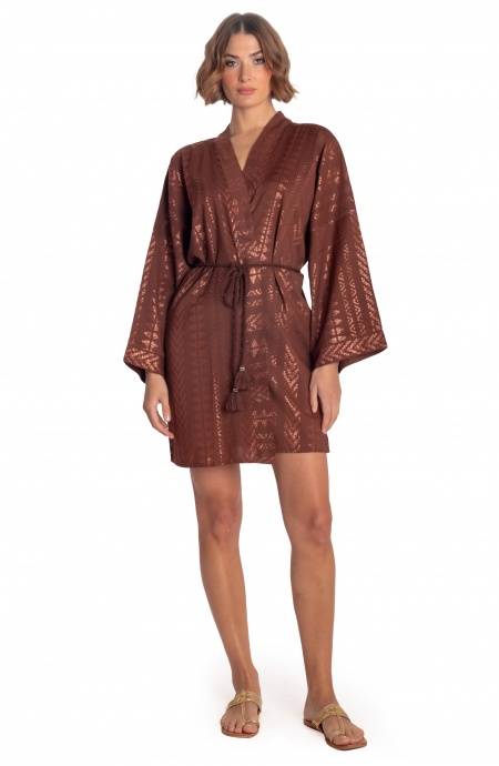 Pin Up Stars KIMONO CORTO LUREX CON CINTURA Soddisfazione Garantita