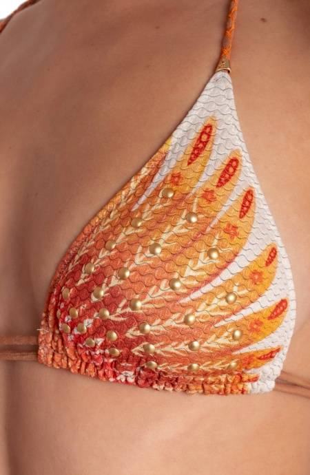 Pin Up Stars BIKINI TRIANGOLO IMBOTTITO CON BORCHIE STAMPA WINGS Convenienza
