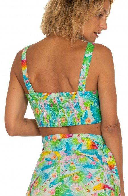 Pin Up Stars Top Con Spalline Stampa Happy Tropical I Più Venduti