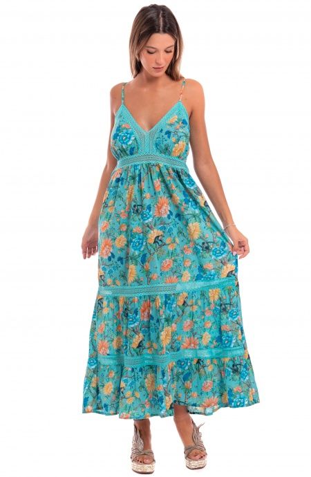 Pin Up Stars Abito Cotone Inserti Pizzo Stampa Monkey Prezzo Ridotto