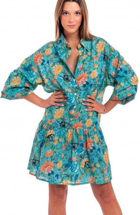 Pin Up Stars Abitino In Cotone Collo Camicia Stampa Monkey Convenienza