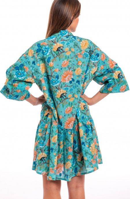 Pin Up Stars Abitino In Cotone Collo Camicia Stampa Monkey Convenienza