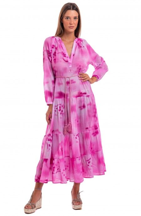 Pin Up Stars Caftano Maniche Lunghe Tie Dye Economico