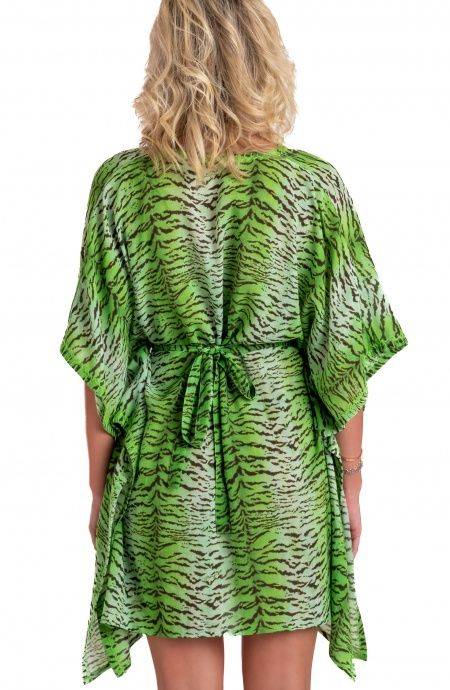 Pin Up Stars Poncho Mussola Di Viscosa Stampa Tigre In Saldo