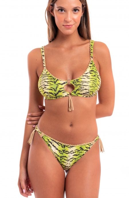 Pin Up Stars Bikini Brassiere Stampa Tigre Ricamo Punto Cavallo Moda