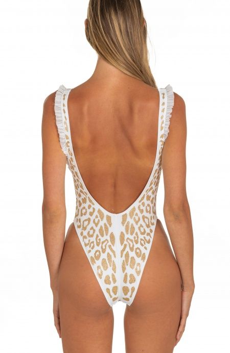 Pin Up Stars Costume Intero Olimpionico Maculato Lurex In Linea