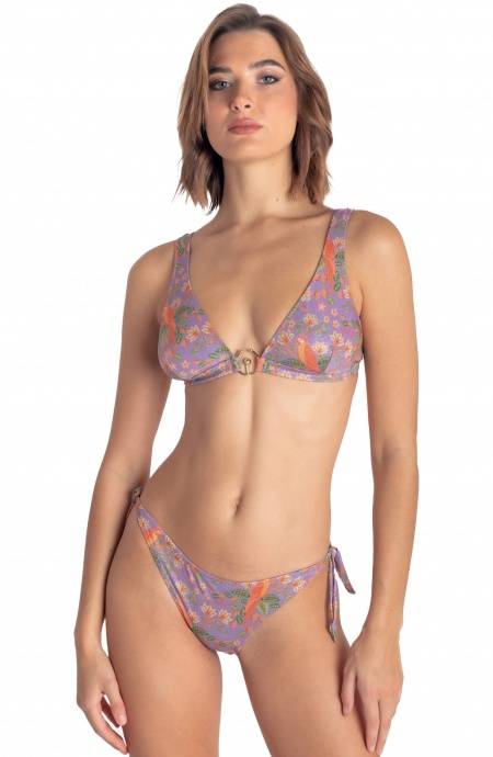 Pin Up Stars TOP BIKINI BRASSIERE CON ACCESSORIO STAMPA FLOWER BIRD Promozione Limitata