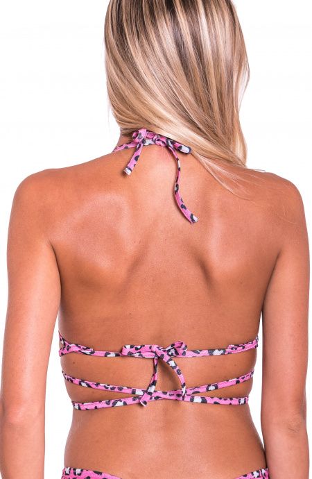 Pin Up Stars Top Bikini Triangolo Imbottito Fisso Push-Up Cuore Matto Prezzo Ridotto