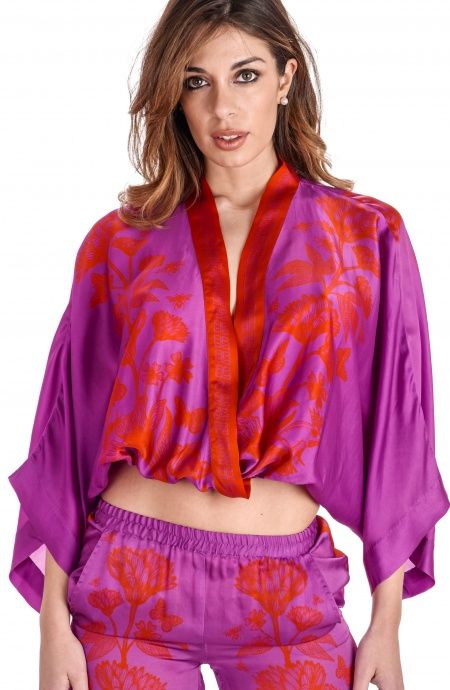 Pin Up Stars Blusa Viscosa Satin Principe Azzurro Qualità