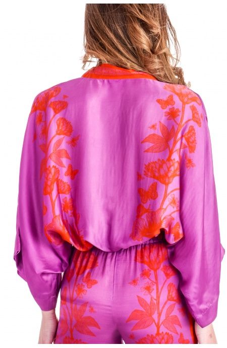 Pin Up Stars Blusa Viscosa Satin Principe Azzurro Qualità