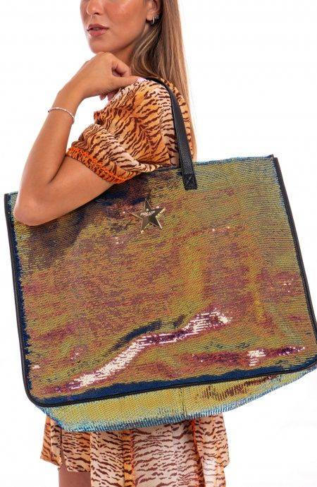 Pin Up Stars Shopping Bag Paillettes Tinta Unita Prezzo Ridotto