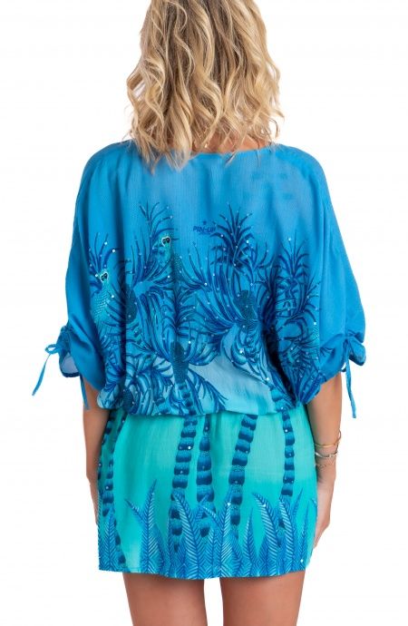 Pin Up Stars Tunichetta Mussola di Viscosa Palm Paradise Saldi