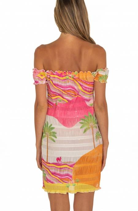 Pin Up Stars Abitino Goffrato Stampa Dune Moda