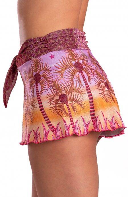 Pin Up Stars Short Piquet Lurex Con Fascione Crepon Lamè Palm Paradise Sconto