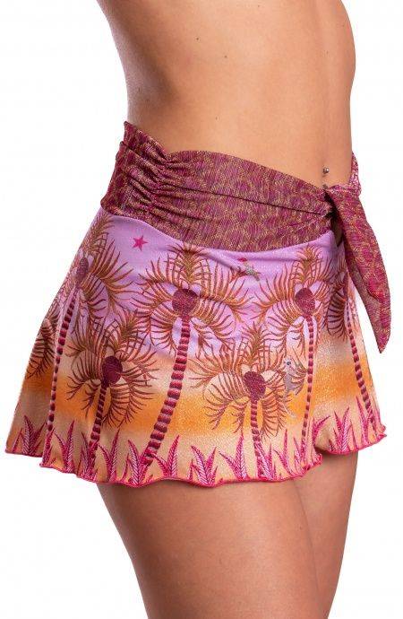Pin Up Stars Short Piquet Lurex Con Fascione Crepon Lamè Palm Paradise Sconto