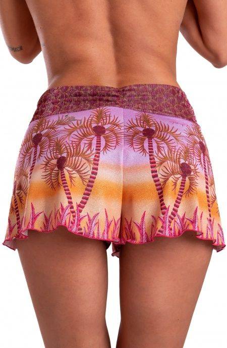 Pin Up Stars Short Piquet Lurex Con Fascione Crepon Lamè Palm Paradise Sconto