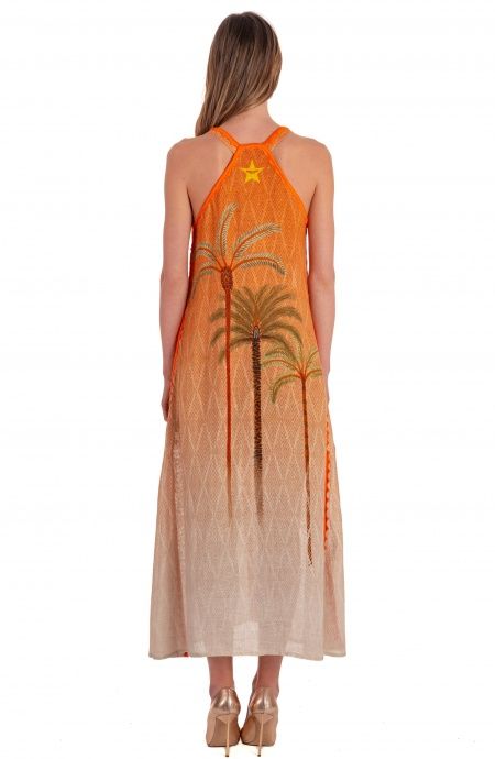 Pin Up Stars Abito Lungo Con Spacchi Garza Stampa Dune Outlet