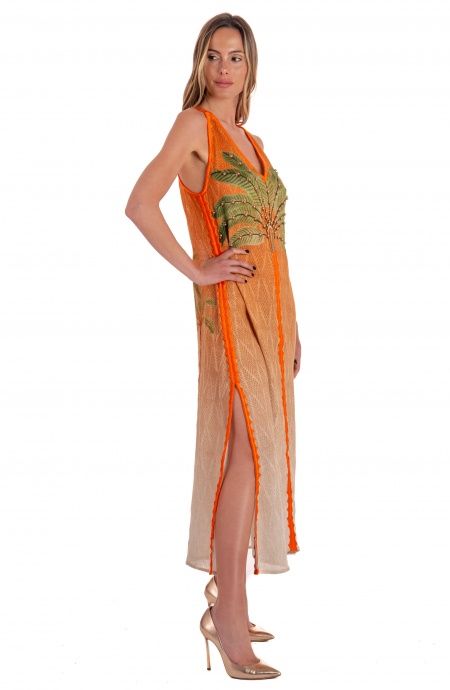 Pin Up Stars Abito Lungo Con Spacchi Garza Stampa Dune Outlet