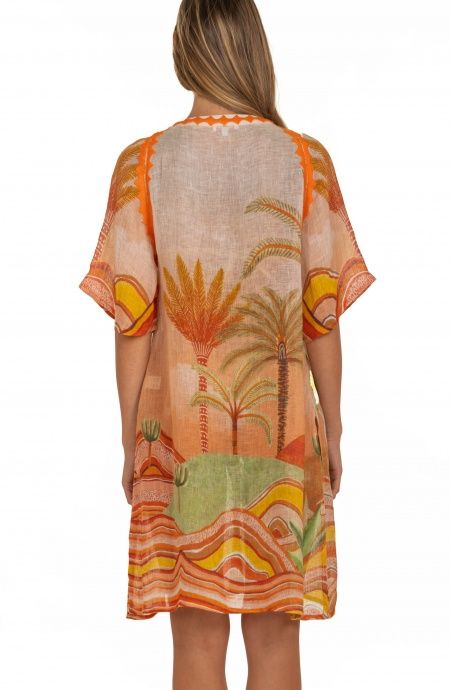Pin Up Stars Poncho In Garza Stampa Dune In Vendita