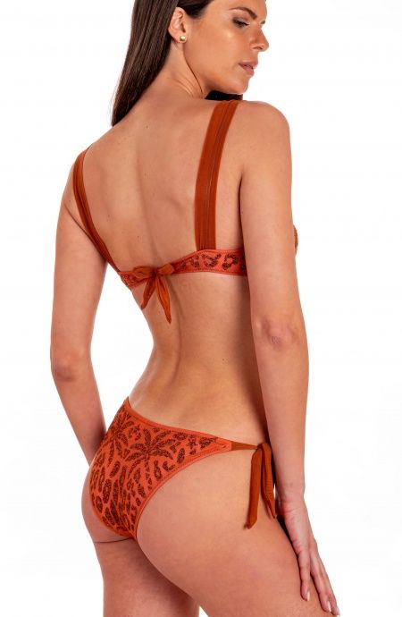 Pin Up Stars Bikini Balconcino Con Ferretto Slip Fiocchi Maculato Lurex In Saldo