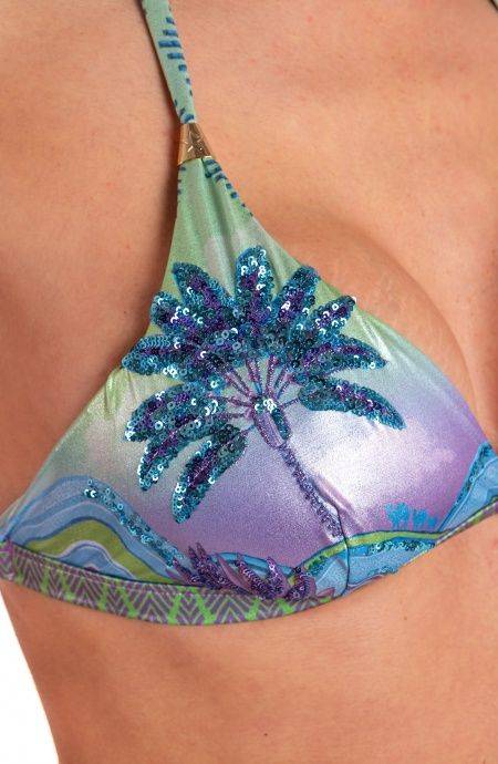 Pin Up Stars Bikini Brassiere Slip Fiocchi Stampa Ricamo Paillettes Dune Qualità