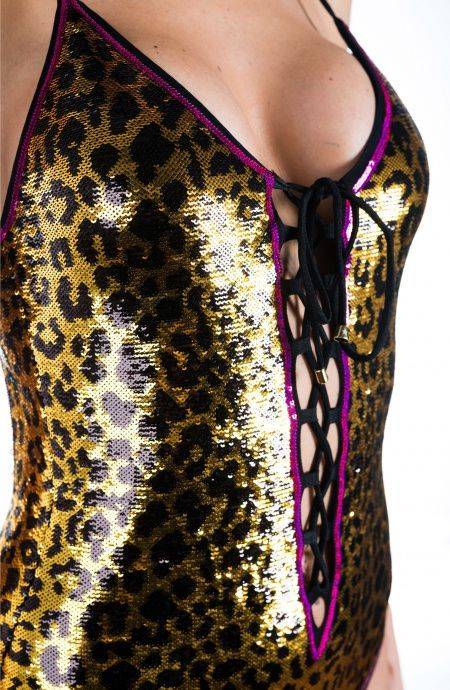 Pin Up Stars Costume Intero Full Paillettes Macula Presa