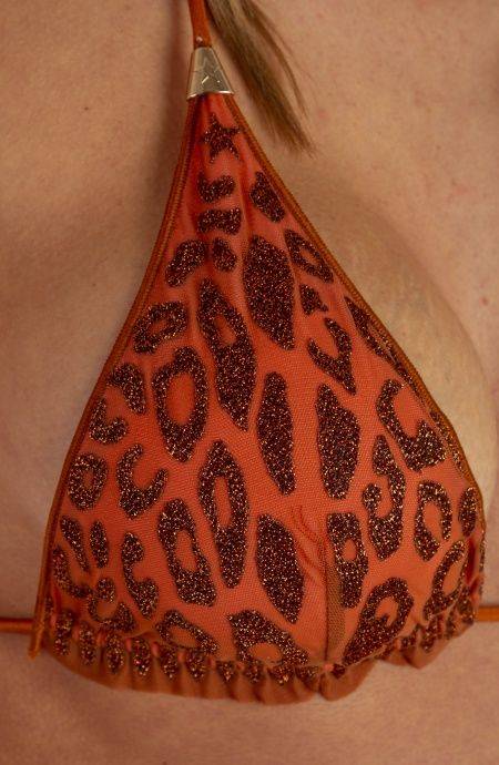 Pin Up Stars Bikini Triangolo Imbottito Slip Fiocchi Maculato Lurex In Vendita