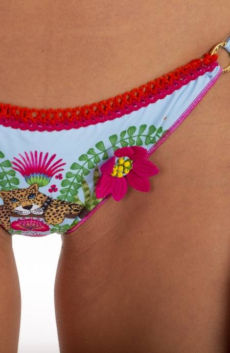 Pin Up Stars Bikini Triangolo Imbottito Slip Fiocchi Jungla Attitude Nuova
