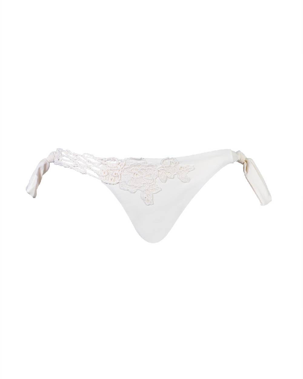 Raffaela D´Angelo Slip fiocchi con macramè e ricamo cornely
