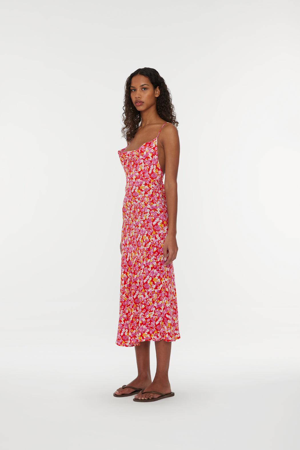 Reina Olga Jacquard Midi Strap Dress Outlet