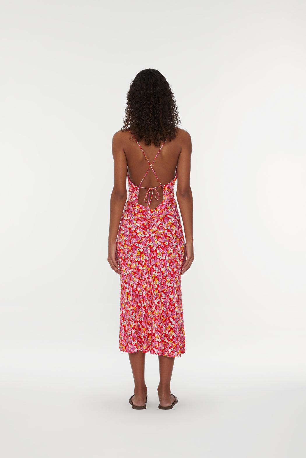 Reina Olga Jacquard Midi Strap Dress Outlet
