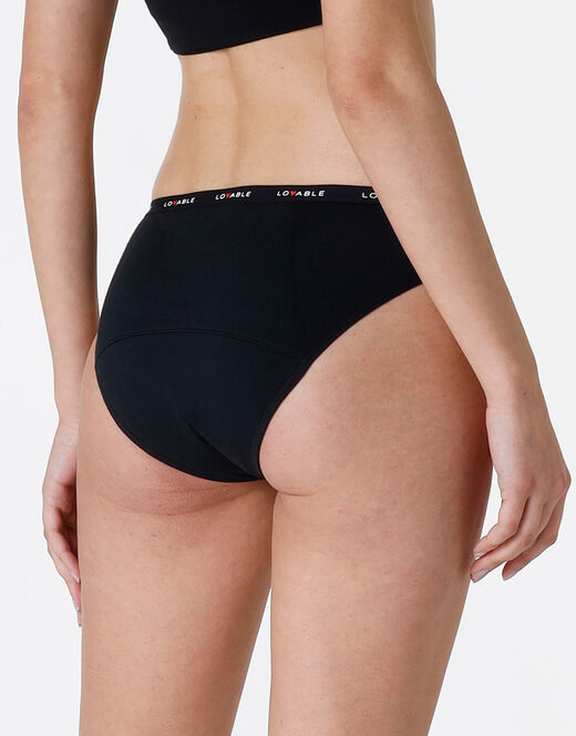 ﻿Lovable NUOVO Slip da ciclo lavabile in cotone biologico certificato, colore nero, per flusso abbondante Sconto