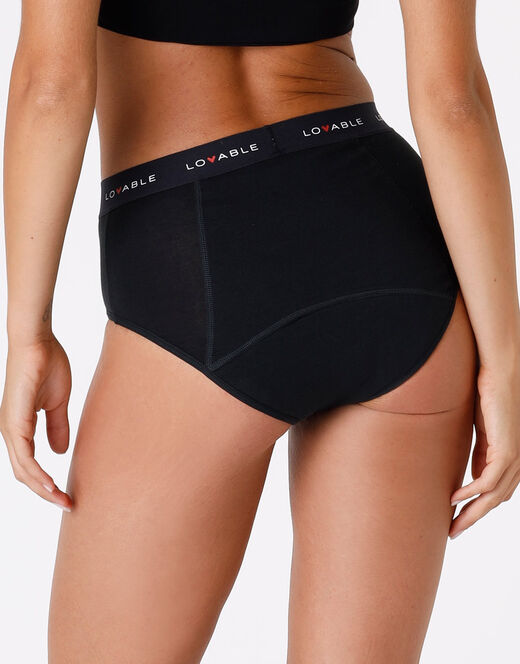 Lovable Slip alto da ciclo lavabile flusso abbondante in cotone biologico certificato, nero Offerta