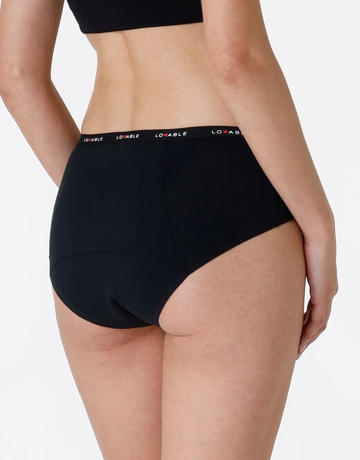 Lovable NUOVA Culotte da ciclo lavabile in cotone biologico certificato, colore nero, flusso abbondante Saldi