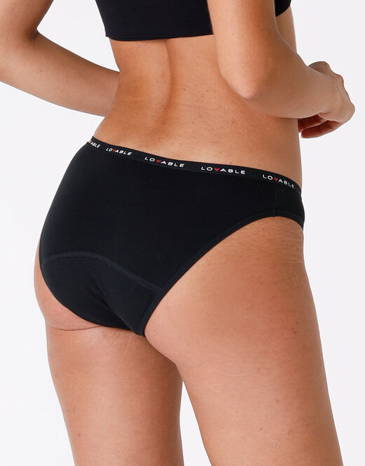 Lovable Slip da ciclo lavabile flusso medio in cotone biologico certificato, nero Vendita Economica