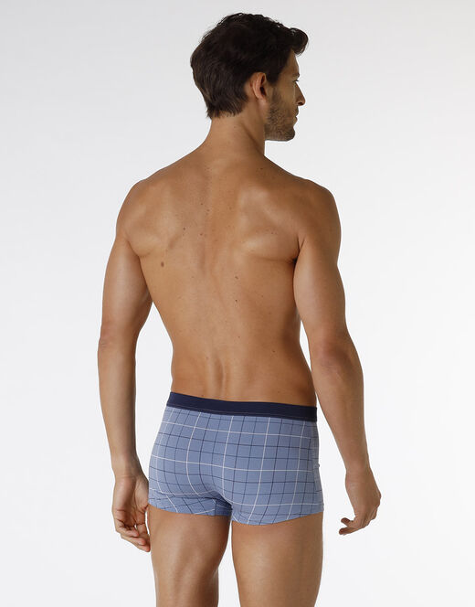 Lovable Boxer Casual Stretch Cotton in cotone elasticizzato, azzurro con stampa a quadri Negozio