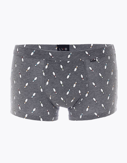 Lovable Boxer Printed Stretch Cotton in cotone elasticizzato, grigio melange stampato Italy