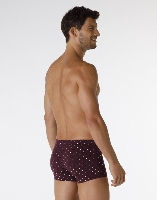 Lovable Boxer Classic Cotton Modal, bordeaux con stampa geometrica In Linea