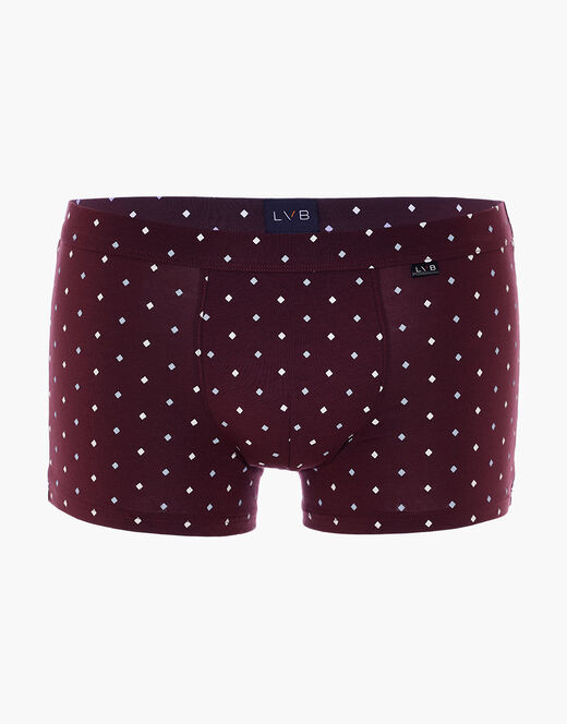 Lovable Boxer Classic Cotton Modal, bordeaux con stampa geometrica In Linea
