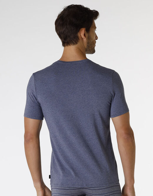 Lovable T-shirt Rephined Cotton Modal, blu melange Fino Al -60%